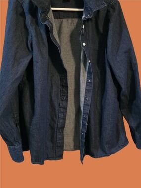 4/$67 Deal! Joe Fresh Dark Blue Denim Button-Down Shirt